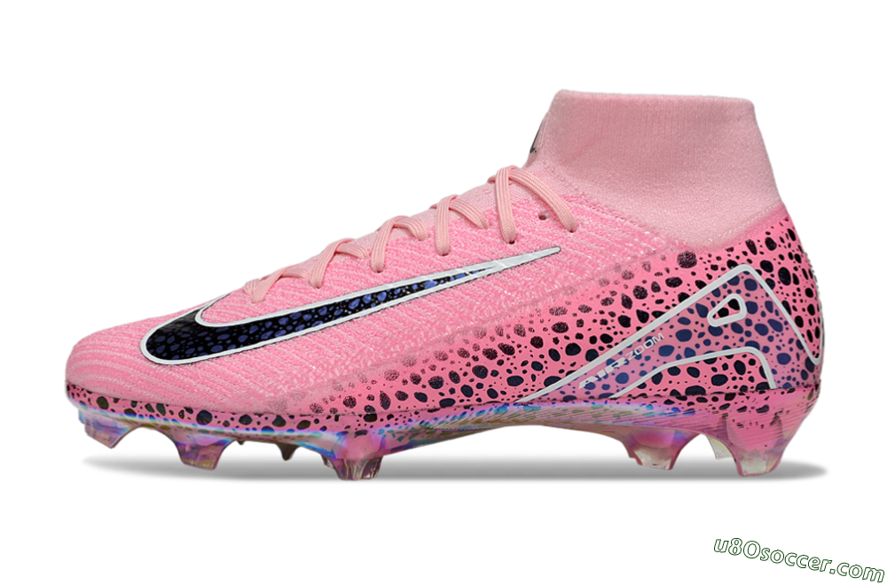 Nike Air Zoom Mercurial Superfly 10 Elite FG Firm Ground Soccer Cleats - Pink/White/Leopard 2
