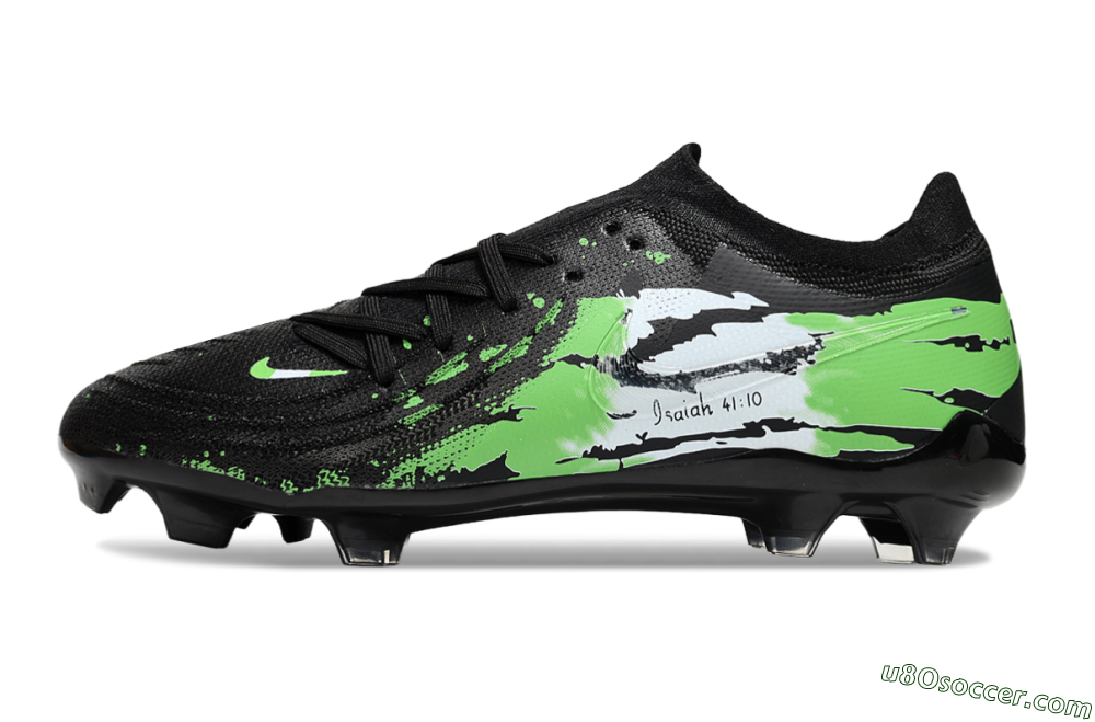 Nike Phantom GX 2 Elite FG Firm Ground Soccer Cleats - Black/Green/White 2