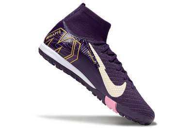 Nike Air Zoom Mercurial Superfly 10 Elite TF Artificial Turf Soccer Shoes - Purple/White/Gold