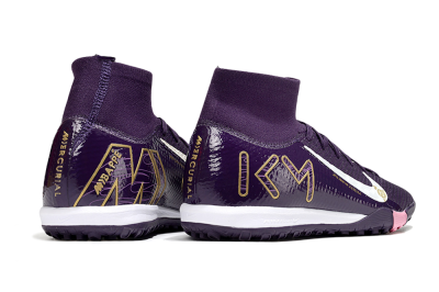 Nike Air Zoom Mercurial Superfly 10 Elite TF Artificial Turf Soccer Shoes - Purple/White/Gold