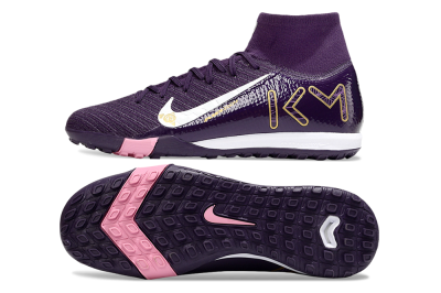 Nike Air Zoom Mercurial Superfly 10 Elite TF Artificial Turf Soccer Shoes - Purple/White/Gold