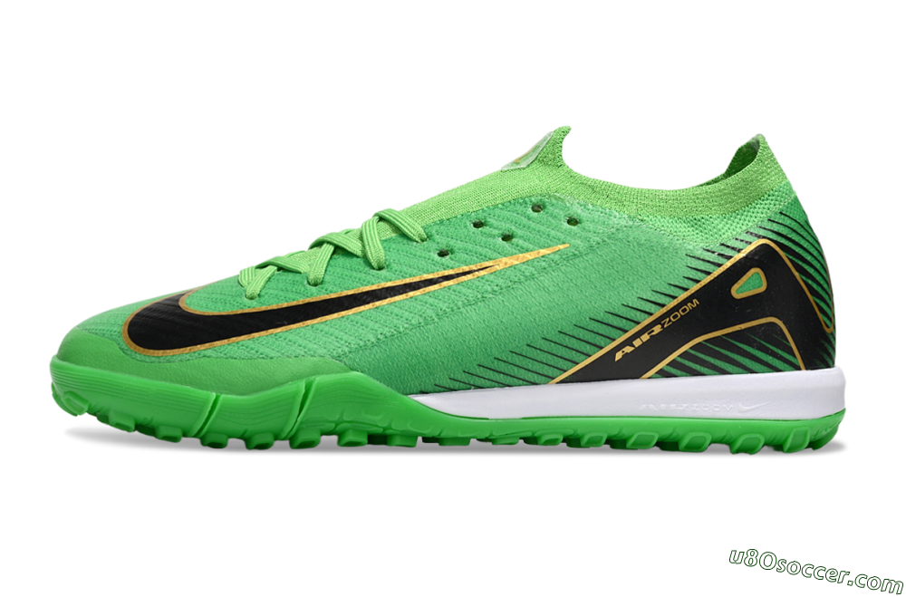 Nike Air Zoom Mercurial Vapor 16 Elite TF Artificial Turf Soccer Shoes - Green/Gold/Black 2