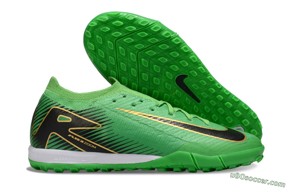 Nike Air Zoom Mercurial Vapor 16 Elite TF Artificial Turf Soccer Shoes - Green/Gold/Black 1