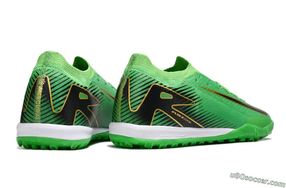 Nike Air Zoom Mercurial Vapor 16 Elite TF Artificial Turf Soccer Shoes - Green/Gold/Black 6