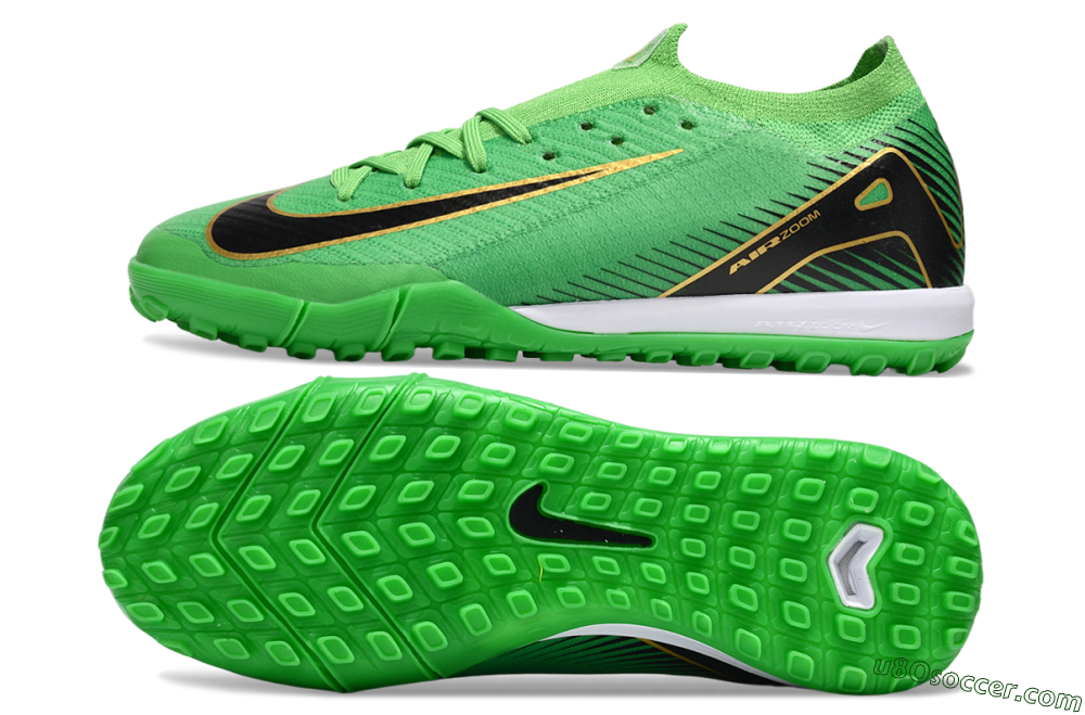 Nike Air Zoom Mercurial Vapor 16 Elite TF Artificial Turf Soccer Shoes - Green/Gold/Black 0