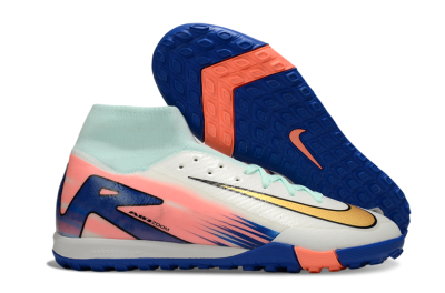 Nike Air Zoom Mercurial Superfly 10 Elite TF Artificial Turf Soccer Shoes - Jade/Gold/Blue