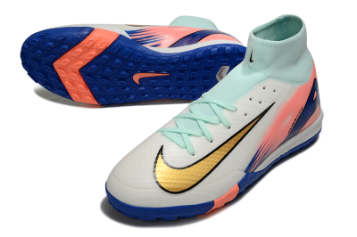 Nike Air Zoom Mercurial Superfly 10 Elite TF Artificial Turf Soccer Shoes - Jade/Gold/Blue