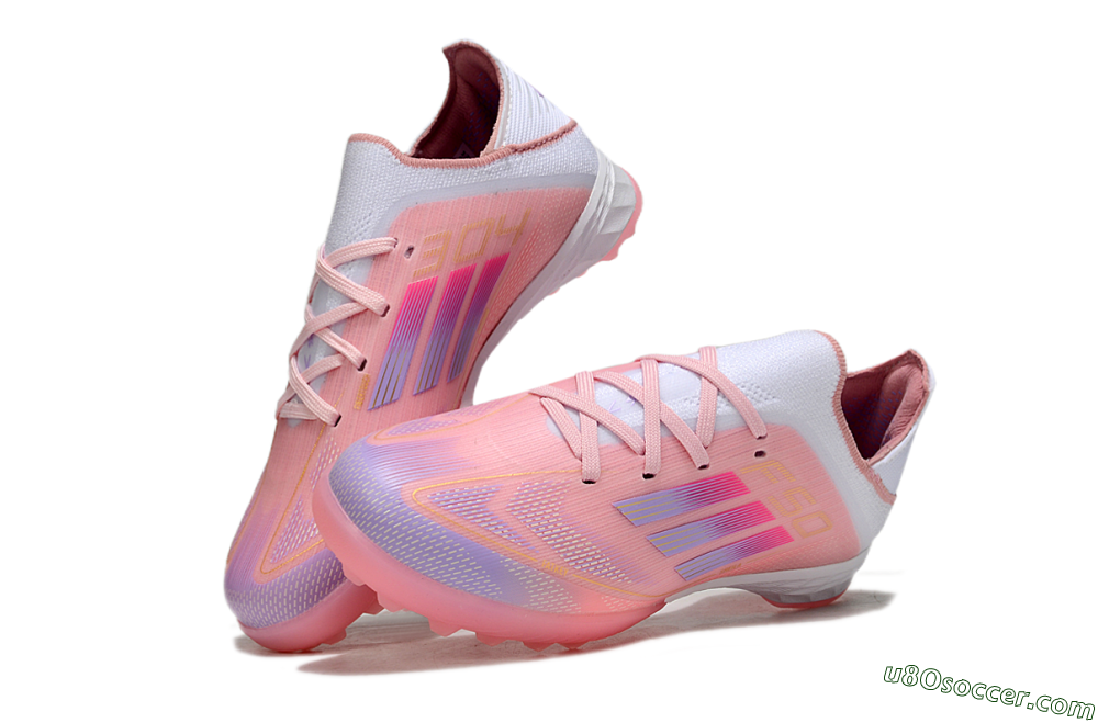Adidas F50 Elite TF Artificial Turf Soccer Shoes - Pink/Purple/Gold 2