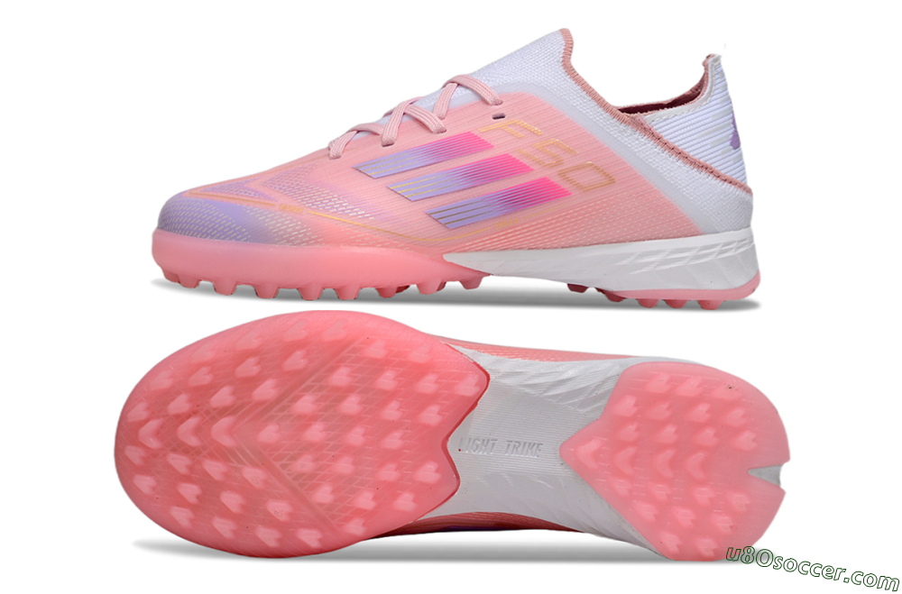 Adidas F50 Elite TF Artificial Turf Soccer Shoes - Pink/Purple/Gold 0