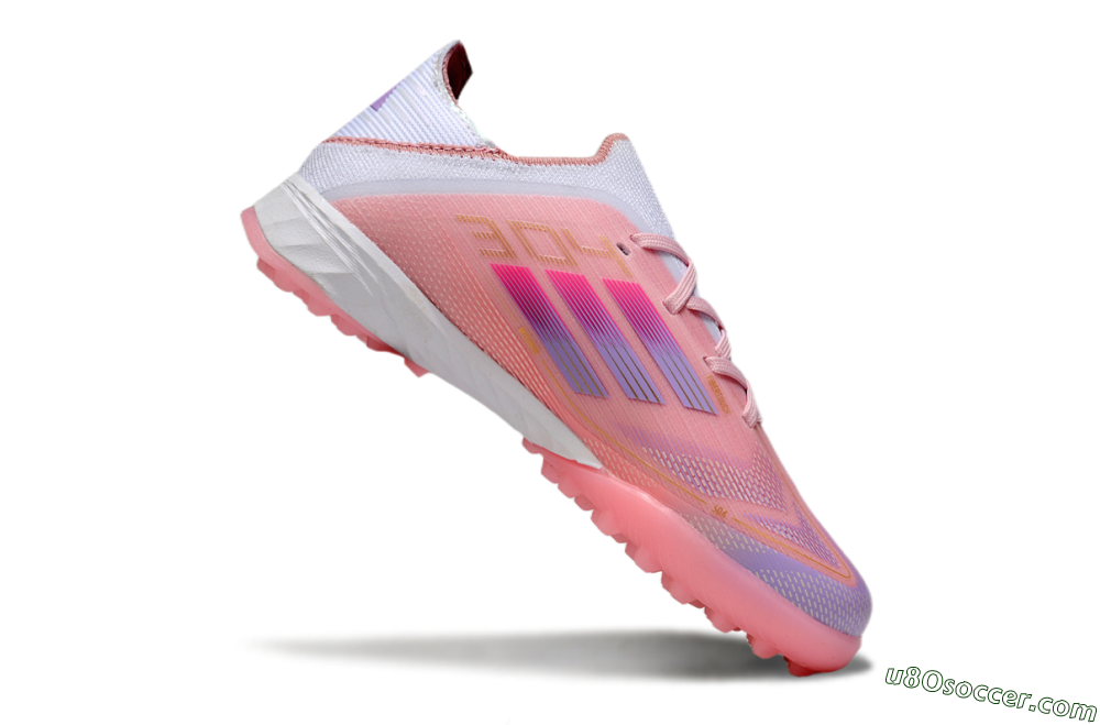 Adidas F50 Elite TF Artificial Turf Soccer Shoes - Pink/Purple/Gold 3