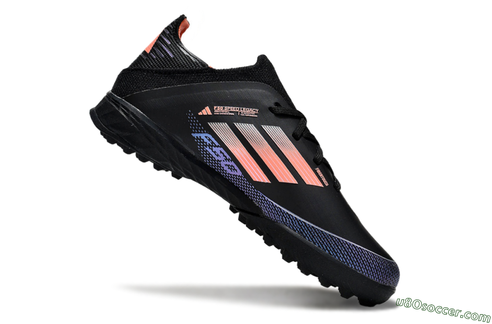 Adidas F50 Elite TF Artificial Turf Soccer Shoes - Black/Pink/Blue 3
