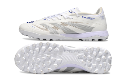 Adidas Predator 25 Elite TF Artificial Turf Soccer Shoes - Beige/Silver/White