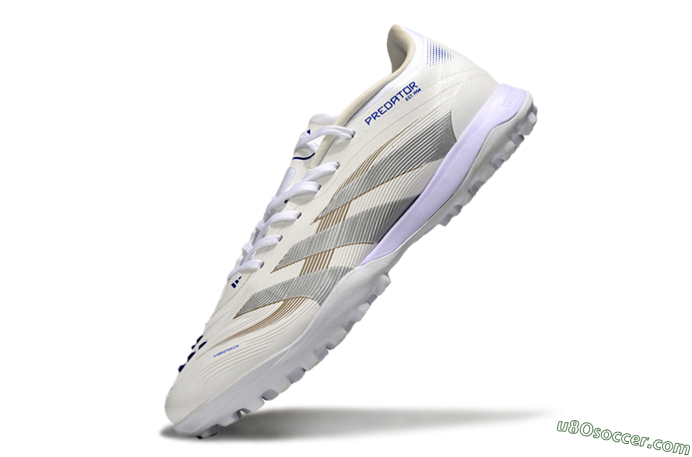 Adidas Predator 25 Elite TF Artificial Turf Soccer Shoes - Beige/Silver/White 5
