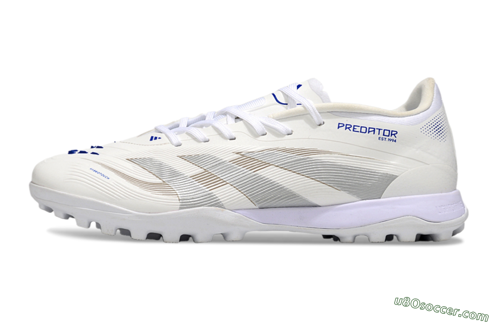 Adidas Predator 25 Elite TF Artificial Turf Soccer Shoes - Beige/Silver/White 2