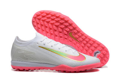 Nike Air Zoom Mercurial Vapor 16 Elite TF Artificial Turf Soccer Shoes - White/Pink/Gold