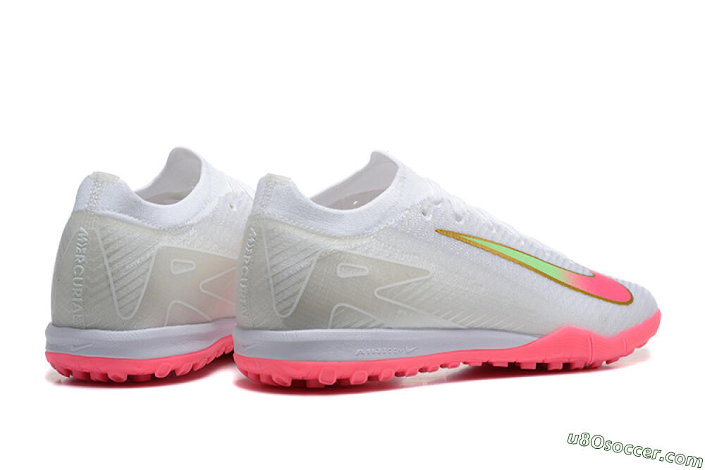 Nike Air Zoom Mercurial Vapor 16 Elite TF Artificial Turf Soccer Shoes - White/Pink/Gold 9