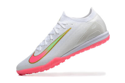Nike Air Zoom Mercurial Vapor 16 Elite TF Artificial Turf Soccer Shoes - White/Pink/Gold