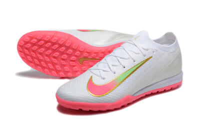 Nike Air Zoom Mercurial Vapor 16 Elite TF Artificial Turf Soccer Shoes - White/Pink/Gold