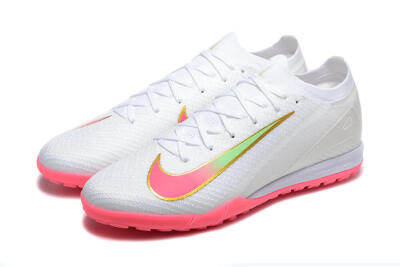 Nike Air Zoom Mercurial Vapor 16 Elite TF Artificial Turf Soccer Shoes - White/Pink/Gold