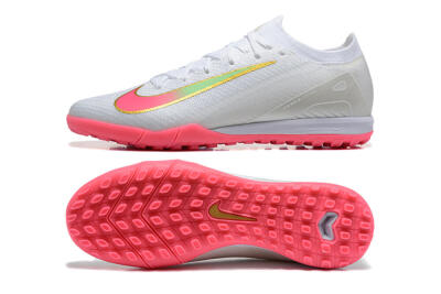 Nike Air Zoom Mercurial Vapor 16 Elite TF Artificial Turf Soccer Shoes - White/Pink/Gold