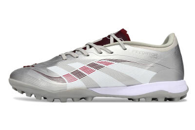 Adidas Predator 25 Elite TF Artificial Turf Soccer Shoes - Silver/Red/White