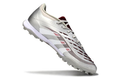 Adidas Predator 25 Elite TF Artificial Turf Soccer Shoes - Silver/Red/White