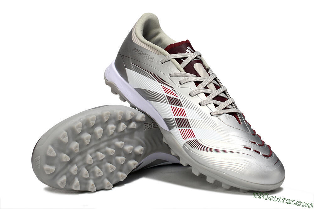 Adidas Predator 25 Elite TF Artificial Turf Soccer Shoes - Silver/Red/White 3