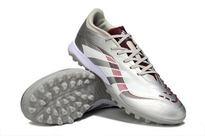 Adidas Predator 25 Elite TF Artificial Turf Soccer Shoes - Silver/Red/White