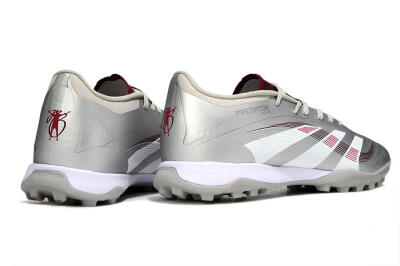 Adidas Predator 25 Elite TF Artificial Turf Soccer Shoes - Silver/Red/White