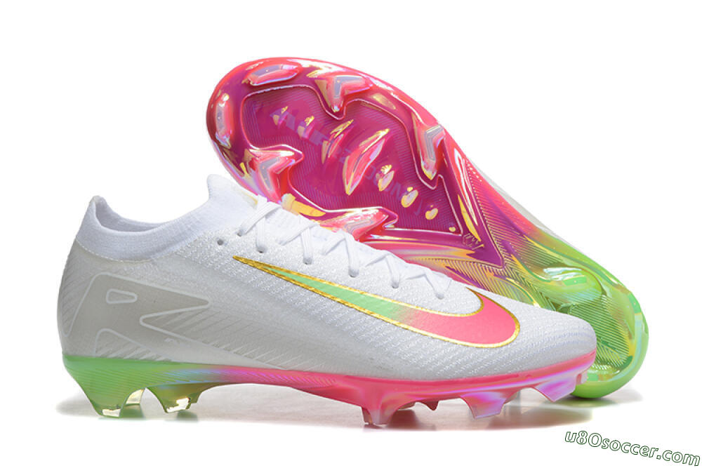 Nike Air Zoom Mercurial Vapor 16 Elite FG Firm Ground Soccer Cleats - White/Pink/Gold 1