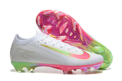 Nike Air Zoom Mercurial Vapor 16 Elite FG Firm Ground Soccer Cleats - White/Pink/Gold