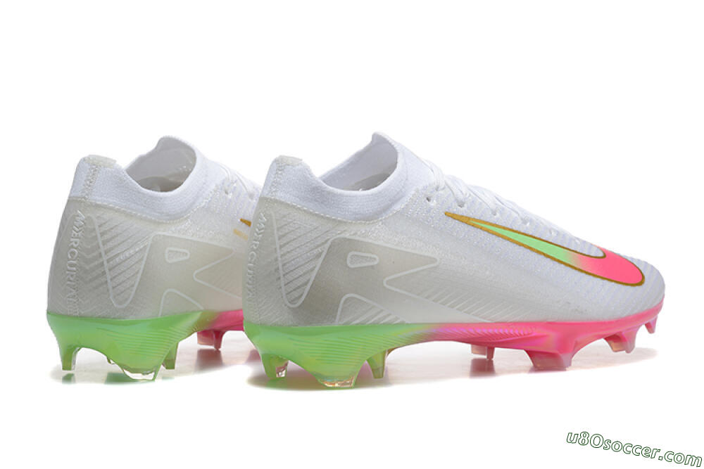 Nike Air Zoom Mercurial Vapor 16 Elite FG Firm Ground Soccer Cleats - White/Pink/Gold 9
