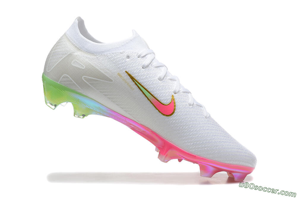 Nike Air Zoom Mercurial Vapor 16 Elite FG Firm Ground Soccer Cleats - White/Pink/Gold 7