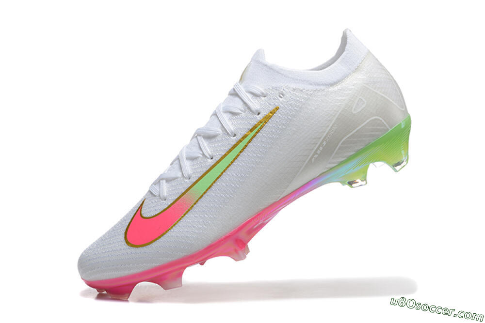 Nike Air Zoom Mercurial Vapor 16 Elite FG Firm Ground Soccer Cleats - White/Pink/Gold 8