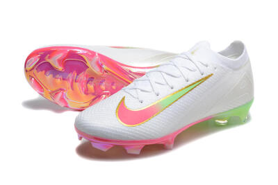 Nike Air Zoom Mercurial Vapor 16 Elite FG Firm Ground Soccer Cleats - White/Pink/Gold