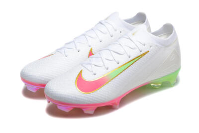 Nike Air Zoom Mercurial Vapor 16 Elite FG Firm Ground Soccer Cleats - White/Pink/Gold