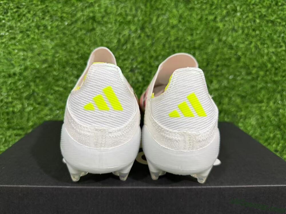 Adidas F50 Elite Laceless FG Firm Ground Soccer Cleats - White/Red/Yellow