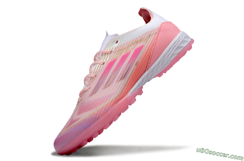 Adidas F50 Pro TF Artificial Turf Soccer Shoes - Pink/Gold/White 6