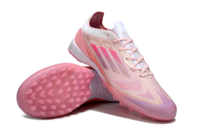 Adidas F50 Pro TF Artificial Turf Soccer Shoes - Pink/Gold/White