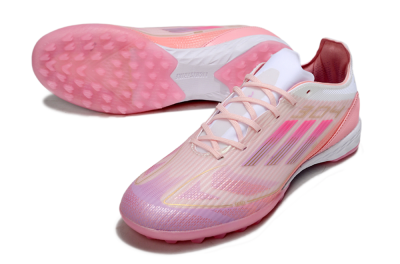Adidas F50 Pro TF Artificial Turf Soccer Shoes - Pink/Gold/White