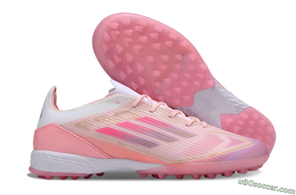 Adidas F50 Pro TF Artificial Turf Soccer Shoes - Pink/Gold/White 1