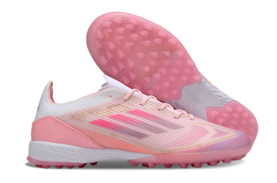 Adidas F50 Pro TF Artificial Turf Soccer Shoes - Pink/Gold/White