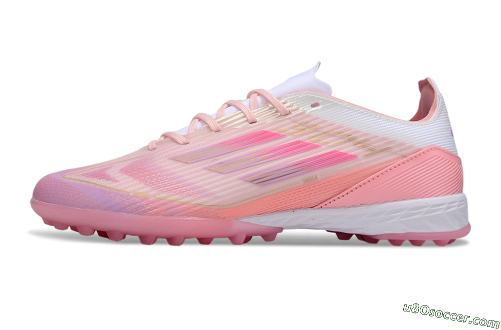 Adidas F50 Pro TF Artificial Turf Soccer Shoes - Pink/Gold/White 2