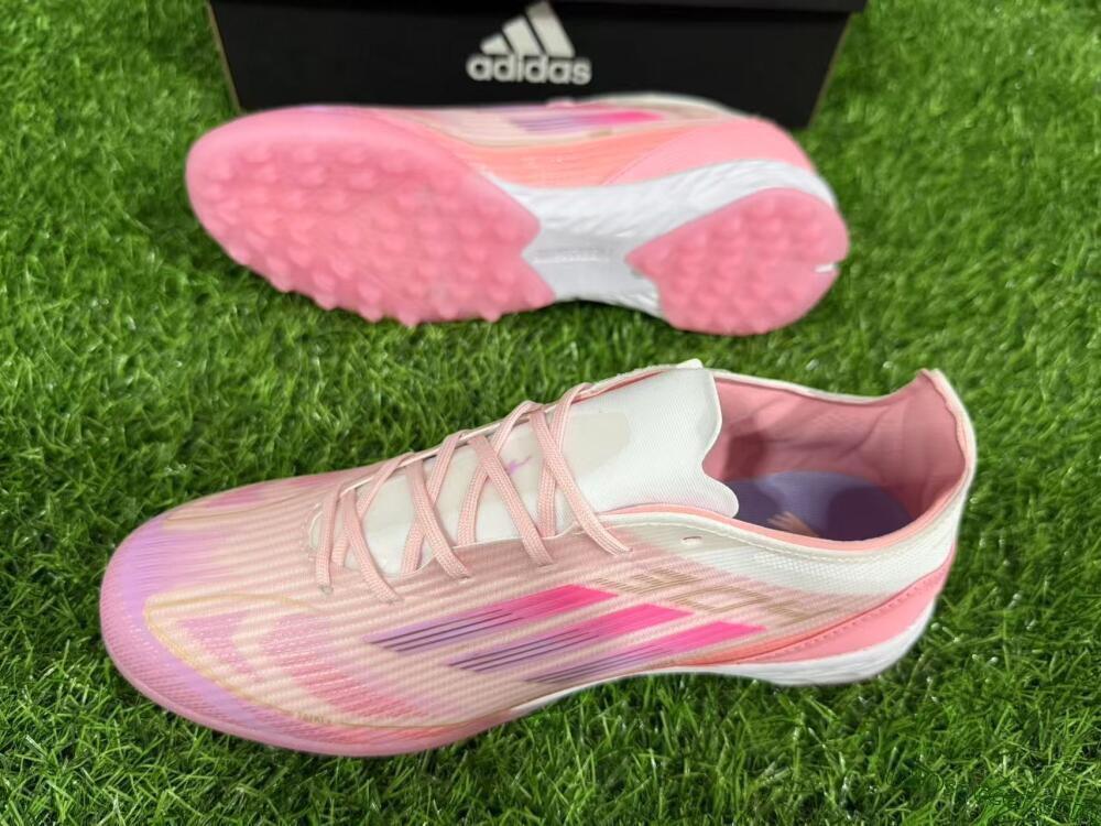Adidas F50 Pro TF Artificial Turf Soccer Shoes - Pink/Gold/White
