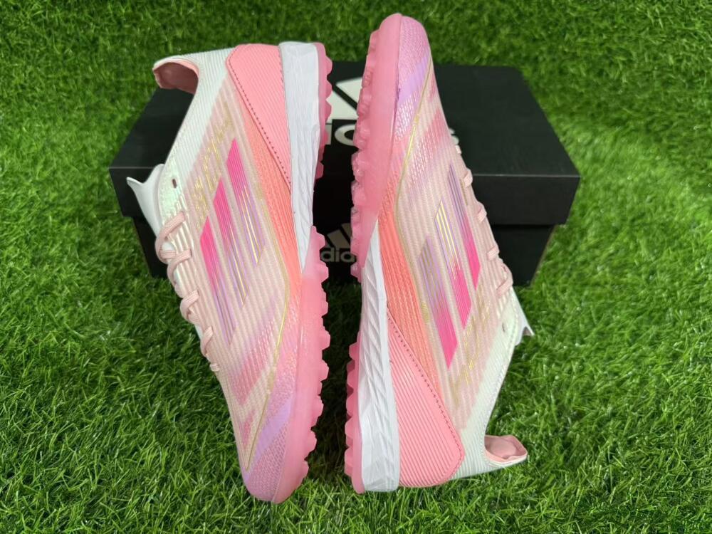 Adidas F50 Pro TF Artificial Turf Soccer Shoes - Pink/Gold/White