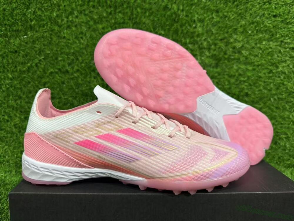 Adidas F50 Pro TF Artificial Turf Soccer Shoes - Pink/Gold/White