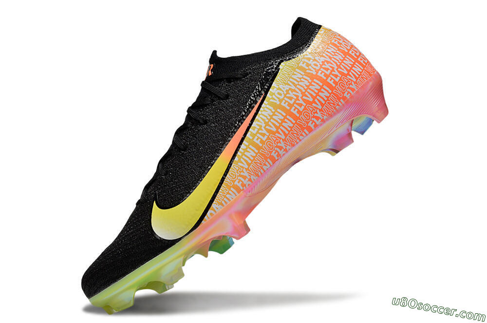 Nike Air Zoom Mercurial Vapor 16 Elite FG Firm Ground Soccer Cleats - Black/Orange/Yellow 6