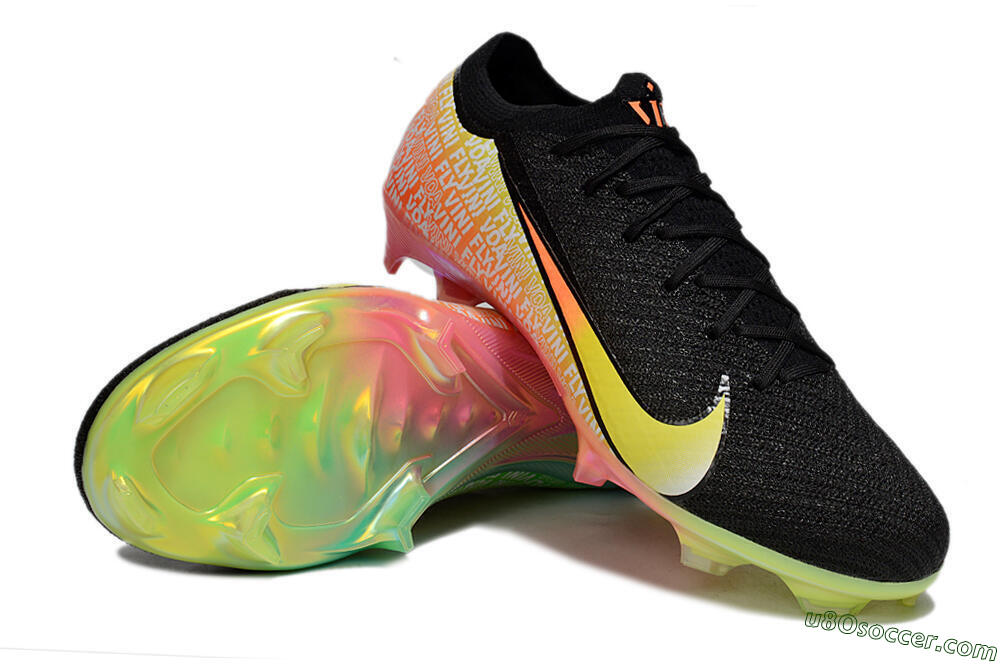 Nike Air Zoom Mercurial Vapor 16 Elite FG Firm Ground Soccer Cleats - Black/Orange/Yellow 4