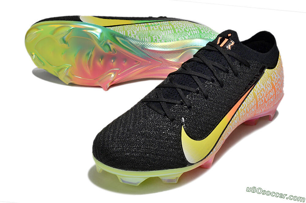 Nike Air Zoom Mercurial Vapor 16 Elite FG Firm Ground Soccer Cleats - Black/Orange/Yellow 3