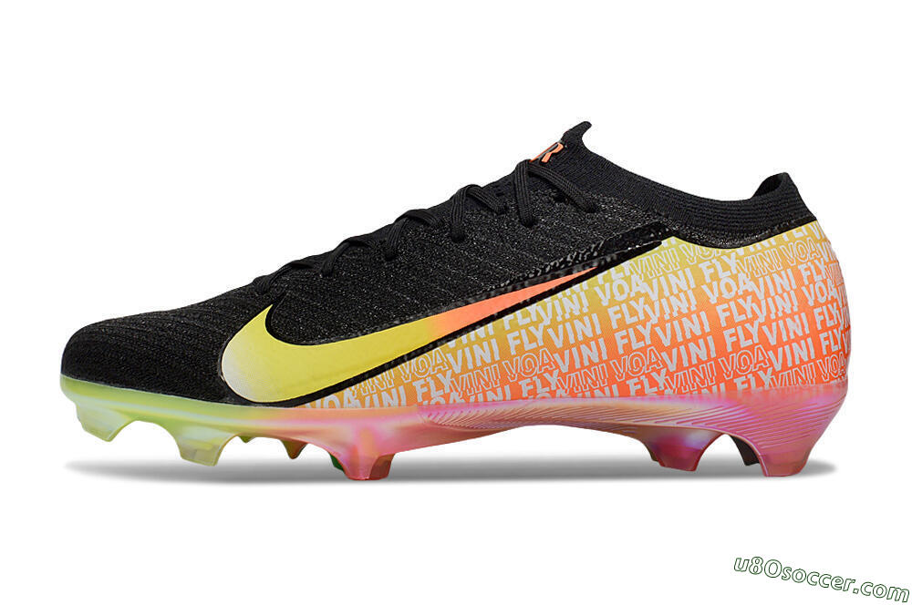 Nike Air Zoom Mercurial Vapor 16 Elite FG Firm Ground Soccer Cleats - Black/Orange/Yellow 2